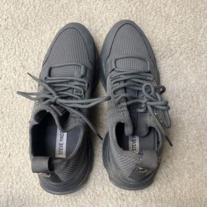 Steve Madden Maxima Sneaker Grey Multi Lace Up Boyfriend Rhinestone Size 8